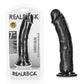 REALROCK Realistic Regular Curved Dildo w Suction Cup - Black 18cm (7") Dong