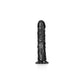 REALROCK Realistic Regular Curved Dildo w Suction Cup - Black 18cm (7") Dong