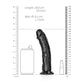 REALROCK Realistic Regular Curved Dildo w Suction Cup - Black 18cm (7") Dong