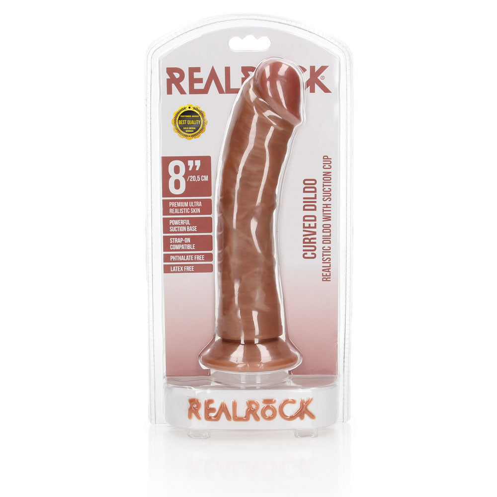 Shots Toys | REALROCK Realistic Regular Curved Dildo with Suction Cup 20cm (8") Dong