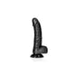 REALROCK Realistic Regular Curved Dong with Balls - Black 15.5cm (6") Dildo