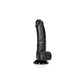 REALROCK Realistic Regular Curved Dong with Balls - Black 15.5cm (6") Dildo