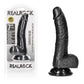 REALROCK Realistic Regular Curved Dong with Balls - Black 18cm (7") Dildo