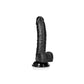 REALROCK Realistic Regular Curved Dong with Balls - Black 18cm (7") Dildo