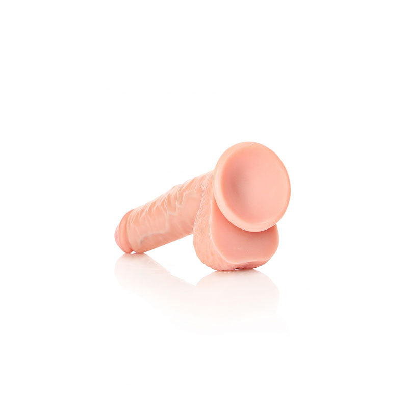 REALROCK Straight Realistic Dildo with Balls - Flesh 18cm (7") Dong w Suction