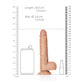 REALROCK Straight Realistic Dildo with Balls - Tan 18cm (7") Dong with Suction