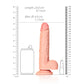 REALROCK Straight Realistic Dildo with Balls - Flesh 20.5cm (8") Dong w Suction