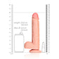 REALROCK Straight Realistic Dildo with Balls - Flesh 23cm (9") Dong w Suction