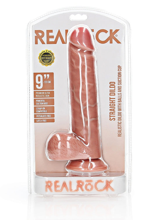 Shots Toys | REALROCK - 9" Cock with Balls Regular Straight Dildo - Flesh