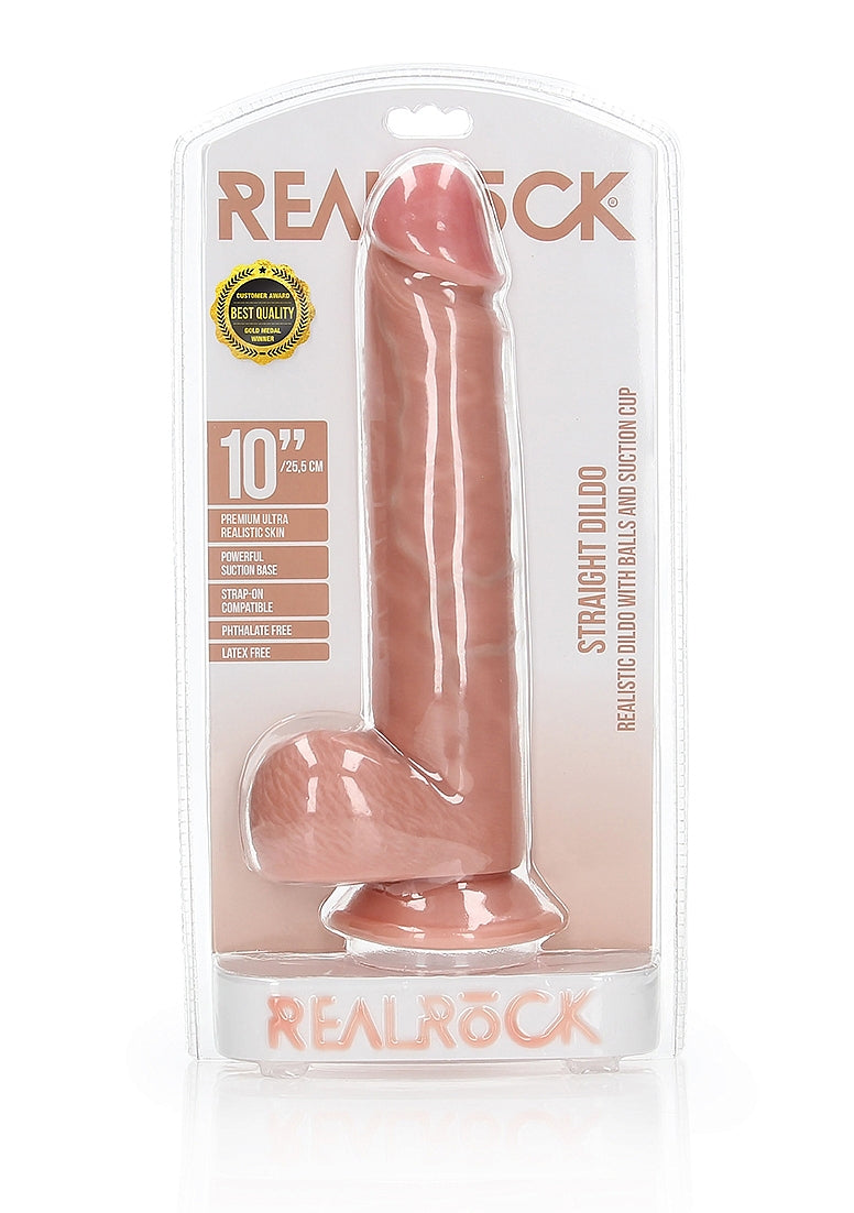 Shots Toys | REALROCK - 10" Cock with Balls Regular Straight Dildo - Flesh