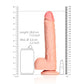 REALROCK Straight Realistic Dildo with Balls - Flesh 25.5cm (10") Dong w Suction