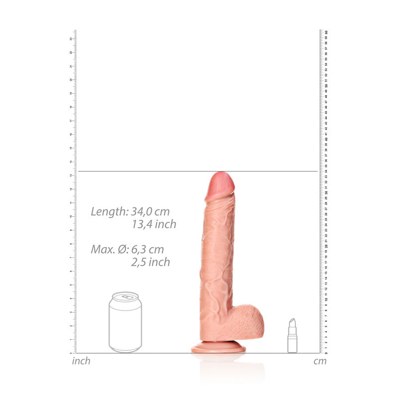 REALROCK Straight Realistic Dildo with Balls - Flesh 30.5cm (12") Dong w Suction