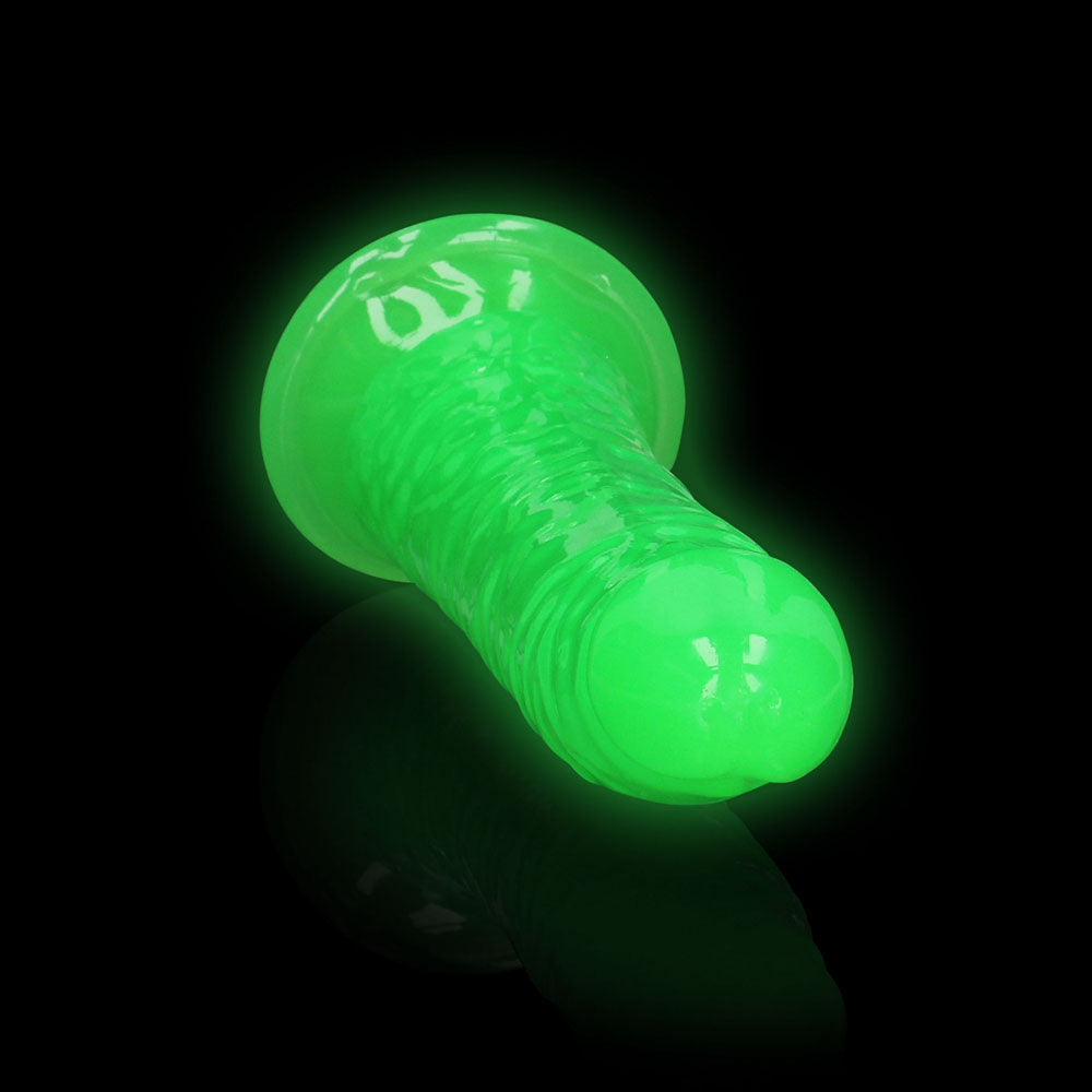 Shots Toys | REALROCK 18cm Slim Glow in the Dark Neon Green 7" Dildo Dong