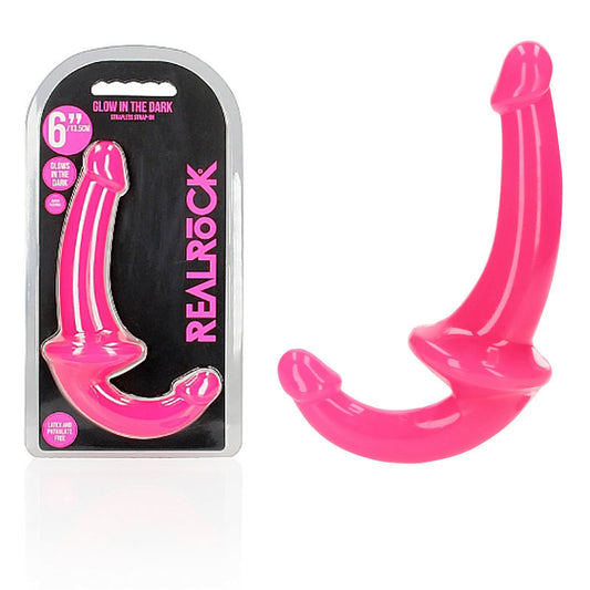 Shots Toys | REALROCK 13.5cm (6") Strapless Strap-On Glow in the Dark - Pink