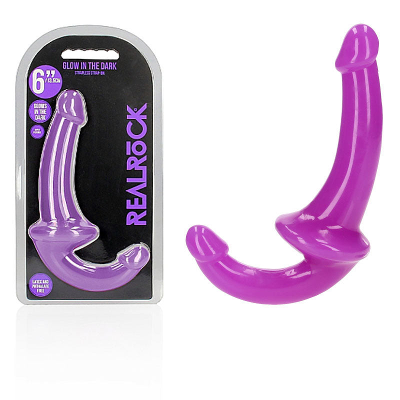 Shots Toys | REALROCK 13.5cm (6")Strapless Strap-On Glow in the Dark - Purple