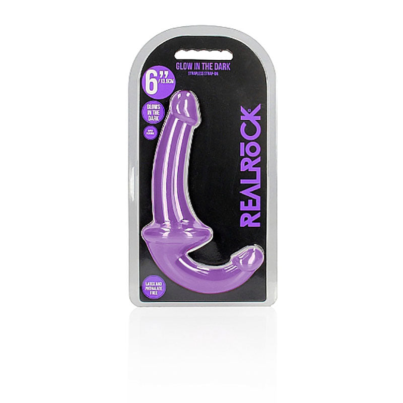 Shots Toys | REALROCK 13.5cm (6")Strapless Strap-On Glow in the Dark - Purple