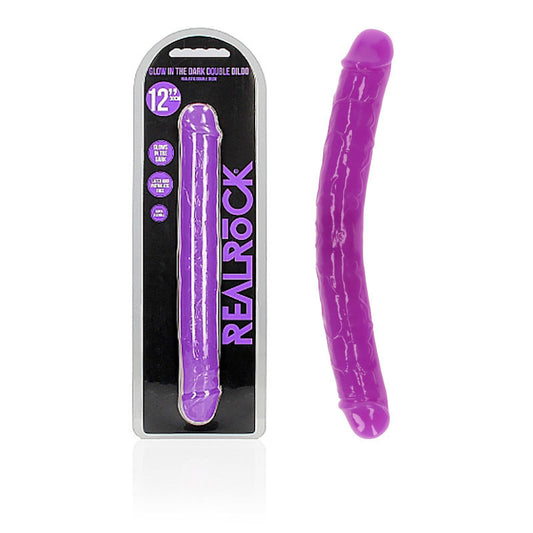 Shots Toys | REALROCK 30cm Double Dong - Purple (12") Glow In The Dark