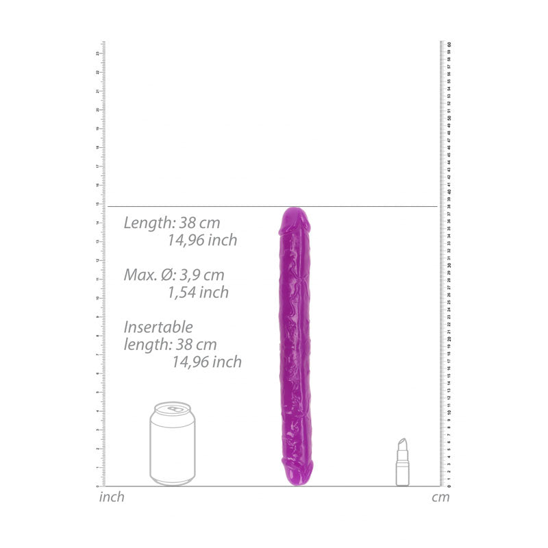 Shots Toys | REALROCK 38cm Double Dong - Purple (15") Glow In The Dark