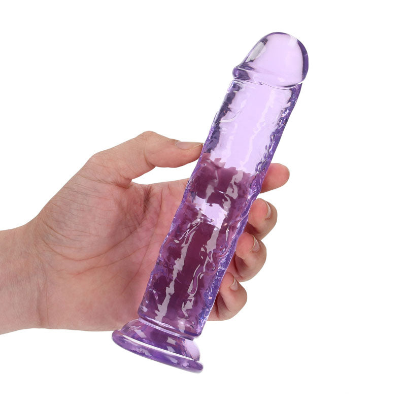 Shots Toys | REALROCK Crystal Clear 18cm Straight Dildo - Purple 7" Dong