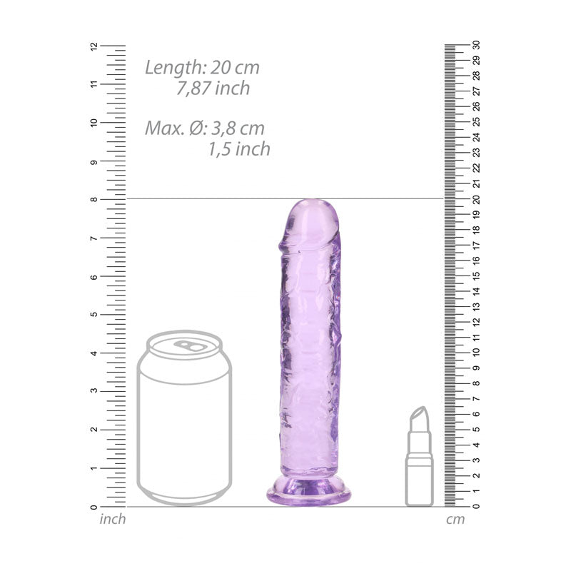 Shots Toys | REALROCK Crystal Clear 18cm Straight Dildo - Purple 7" Dong