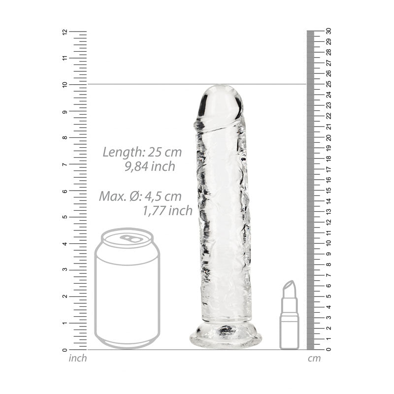 Shots Toys | REALROCK Crystal Clear 25cm Straight Dildo - Clear 10" Dong