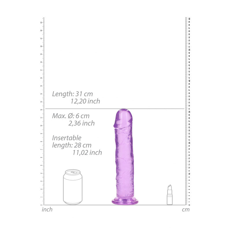 Shots Toys | REALROCK Crystal Clear 31cm Straight Dildo - Purple 11" Dong