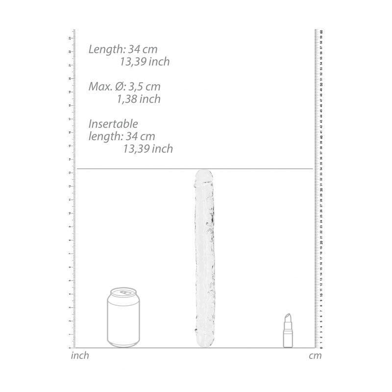 Shots Toys | REALROCK 34cm Double Dong - Clear 34cm (14") Double Dong