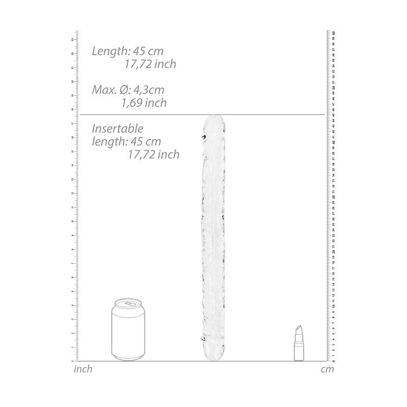 Shots Toys | REALROCK 45cm Double Dong - Clear 45cm (18") Double Dong