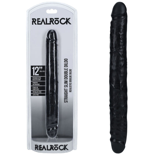 Shots Toys | REALROCK 30cm Slim Double Dildo - Black (12")