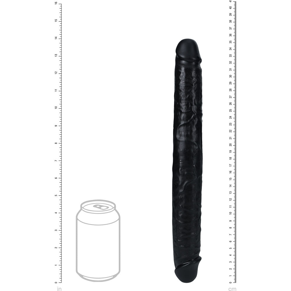 Shots Toys | REALROCK 35cm Thick Double Dildo - Black (14") Thick