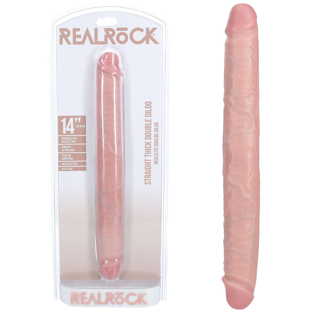 Shots Toys | REALROCK 35cm Thick Double Dildo - Flesh (14") Thick Double Dong