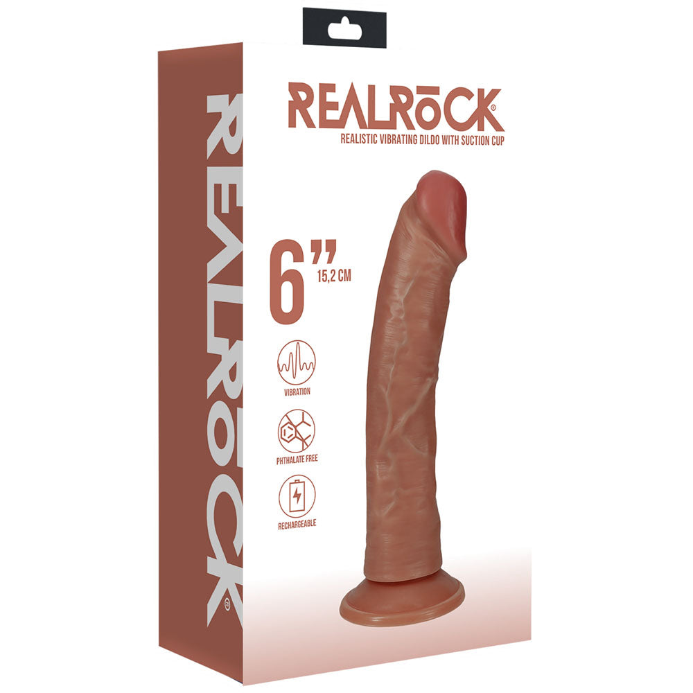 Shots Toys | REALROCK Realistic Vibrating Cock - Tan 15.2cm (6") Dildo Dong