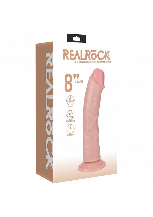 Shots Toys | REALROCK - 8" Vibrating Cock - Regular Curved Dildo - Flesh