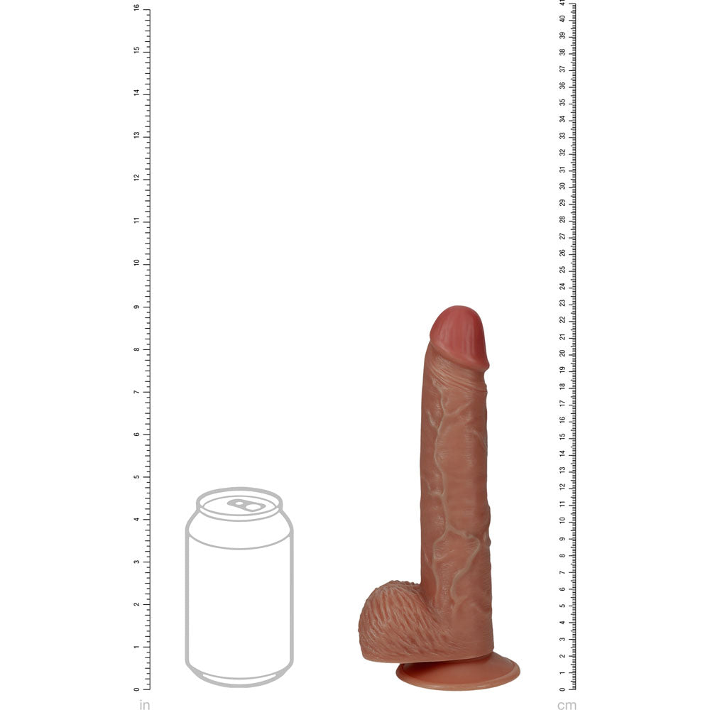 Shots Toys | REALROCK Realistic Vibrating + Balls - Tan 22.9cm (9") Dildo Dong