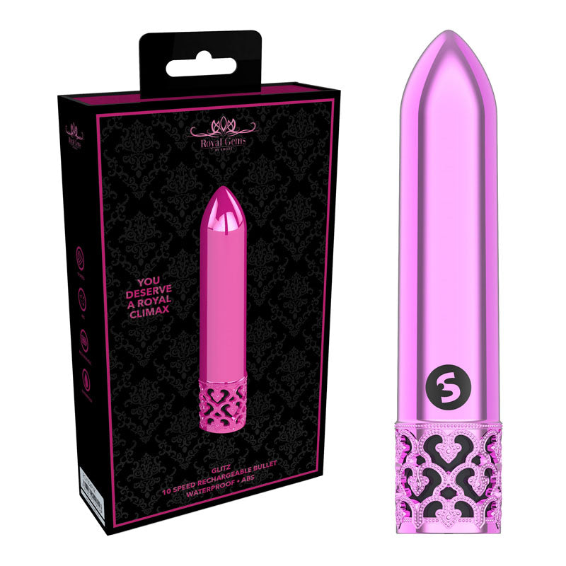 Shots Toys | ROYAL GEMS Glitz - ABS Pink 8.8cm USB Rechargeable Bullet