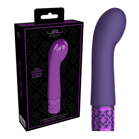 Shots Toys | ROYAL GEMS Bijou - Silicone Purple 12cm USB Rechargeable Bullet