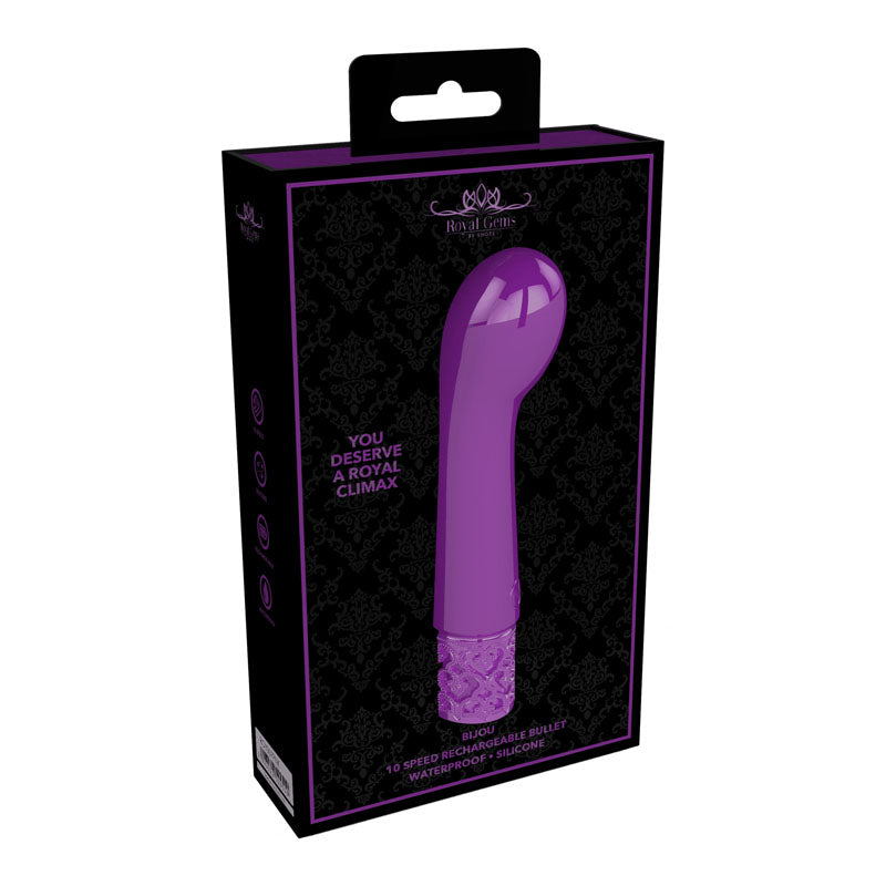 Shots Toys | ROYAL GEMS Bijou - Silicone Purple 12cm USB Rechargeable Bullet