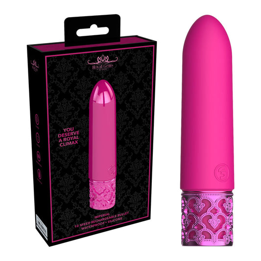 Shots Toys | ROYAL GEMS Imperial - Silicone Pink 10cm USB Rechargeable Bullet