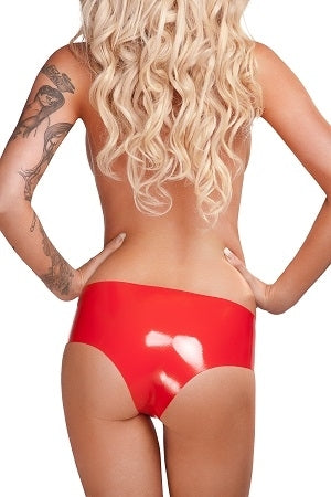 Saxenfelt Latex Crotchless Ladies Hipster Brief - Red Small/Medium/Large/Extra Large