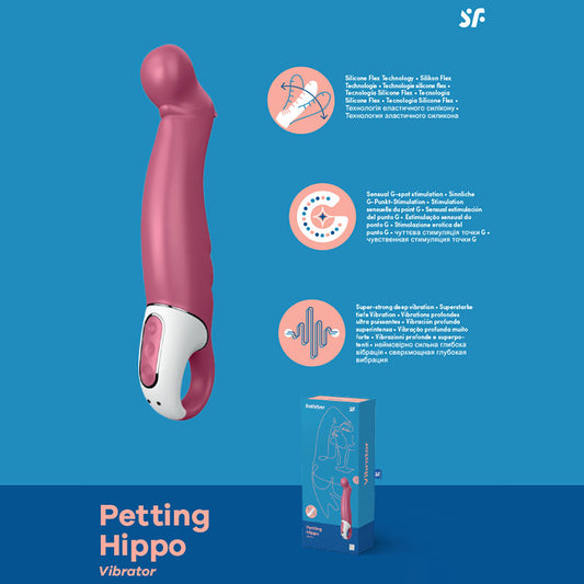 Satisfyer Vibes - Petting Hippo Raspberry Pink USB Rechargeable Vibrator