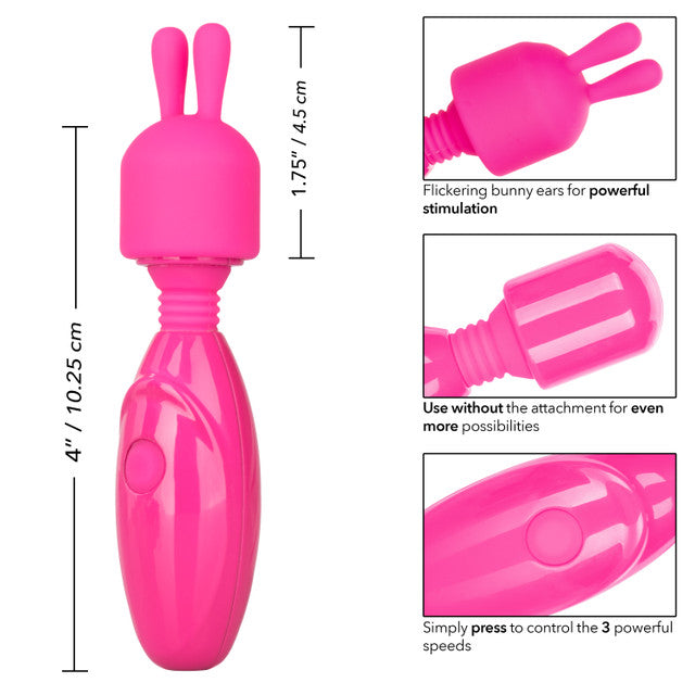 Calexotics Tiny Teasers Bunny Pink Vibrator Massage Wand