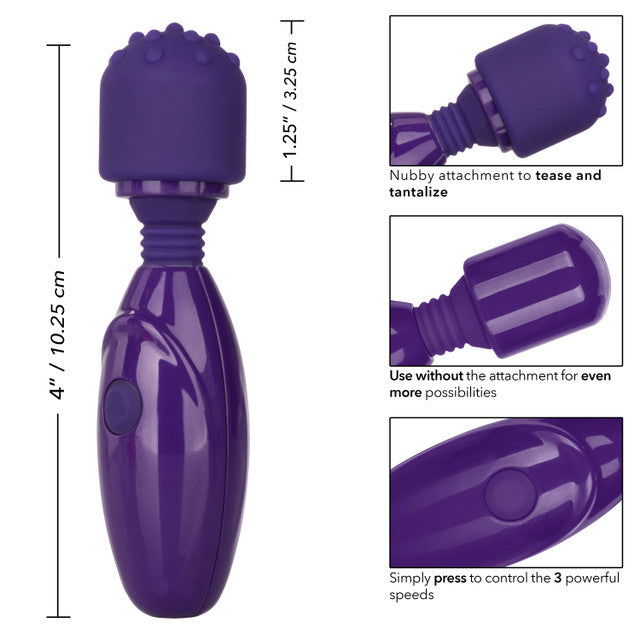 Calexotics Tiny Teasers Nubby Purple Vibrator Massage Wand