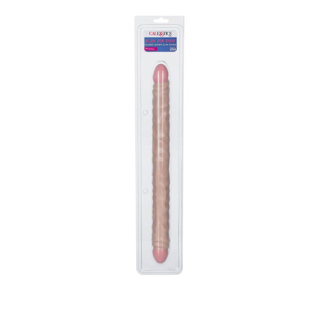 Calexotics | Slim Jim Duo - Veined Double Dong Ivory 17" Dildo