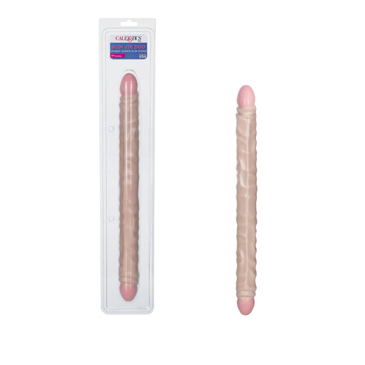 Calexotics | Slim Jim Duo - Veined Double Dong Ivory 17" Dildo