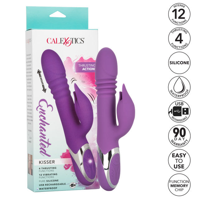 CalExotics Enchanted Kisser Rabbit Vibrator with Rotating and Thrusting Shaft