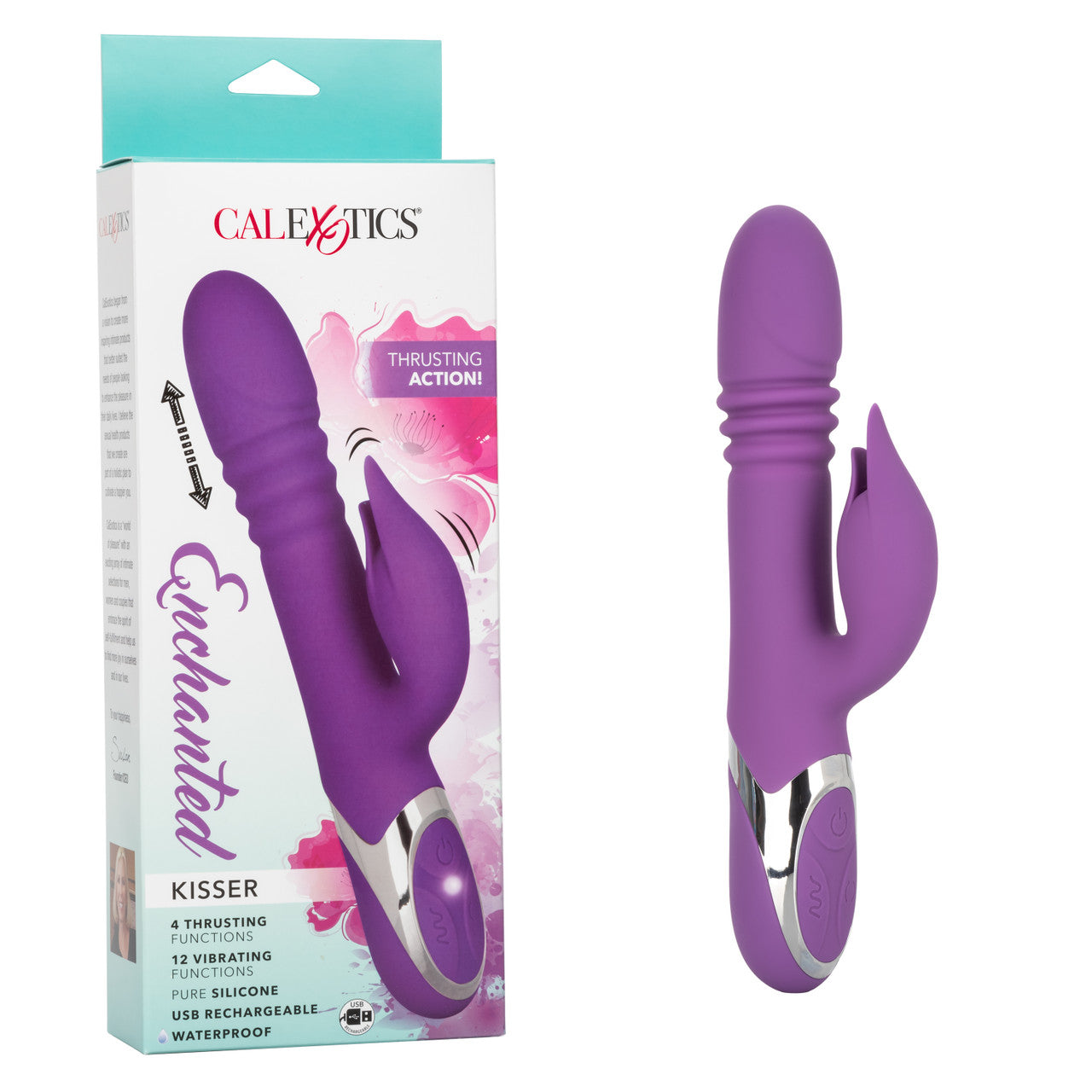 CalExotics Enchanted Kisser Rabbit Vibrator with Rotating and Thrusting Shaft