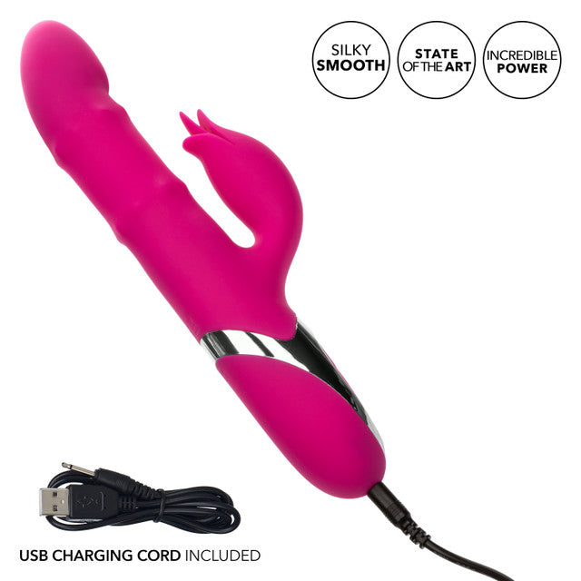 CalExotics Enchanted Embrace Rabbit Vibrator with Thrusting Beaded Shaft