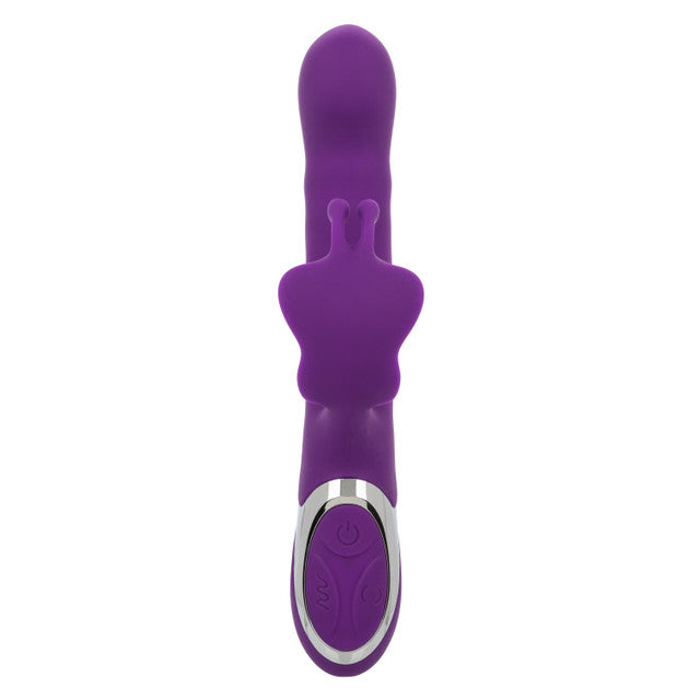 CalExotics Enchanted Flutter Rabbit Vibrator w Thrusting Rotating Beaded Shaft