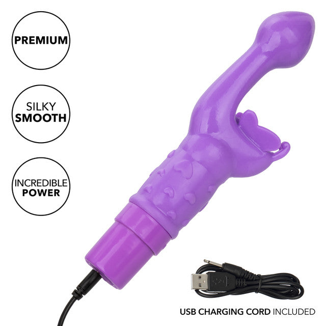 Calexotics Rechargeable Butterfly Kiss Vibrator - Purple