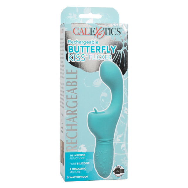 Calexotics Rechargeable Butterfly Kiss Flicker Vibrator - Blue